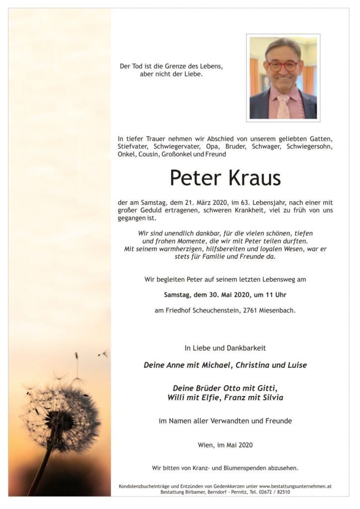 Peter Kraus Krankheit