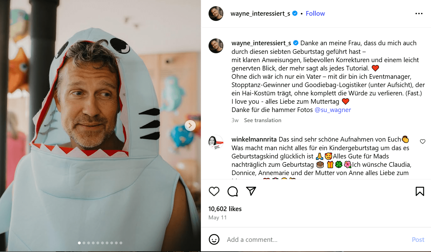 Wayne Carpendale Ehefrau